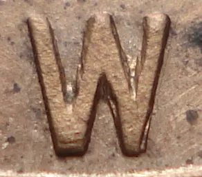 Re-engraved W in NEWF