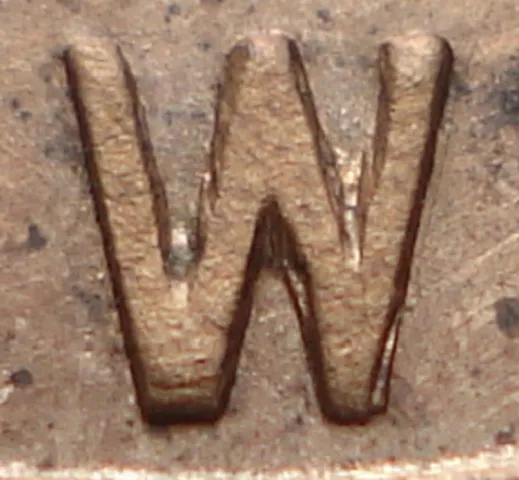 Re-engraved W in NEWF