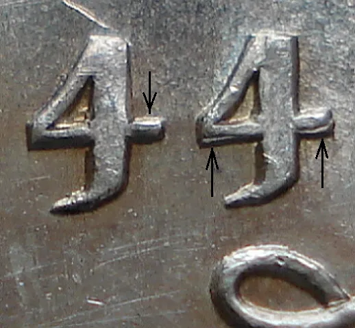 Narrow Date, High, Repunched 4's