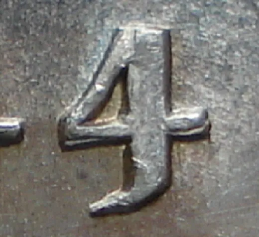 Narrow Date, High, Repunched 4's
