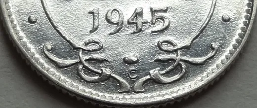 Narrow Date, Repunched 45