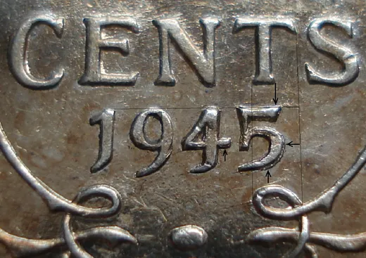 Narrow Date, Repunched 45