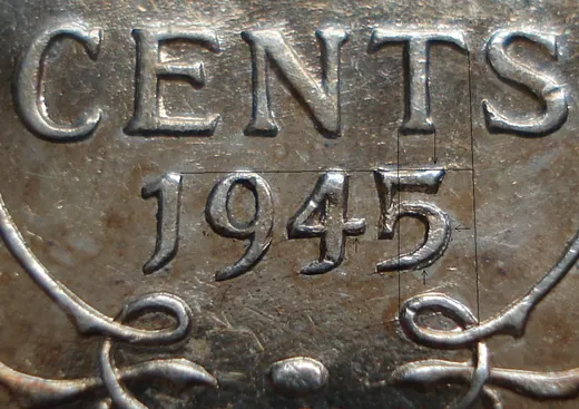 Narrow Date, Repunched 45