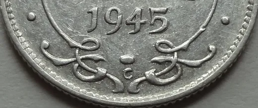 Narrow Date, Repunched 45