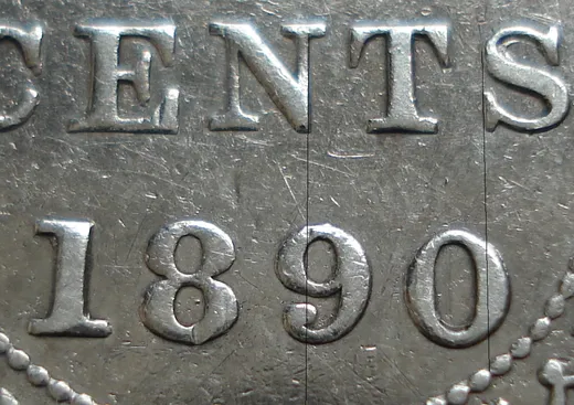Wide Date, Re-engraved 0, C & S, NF 20 Cents